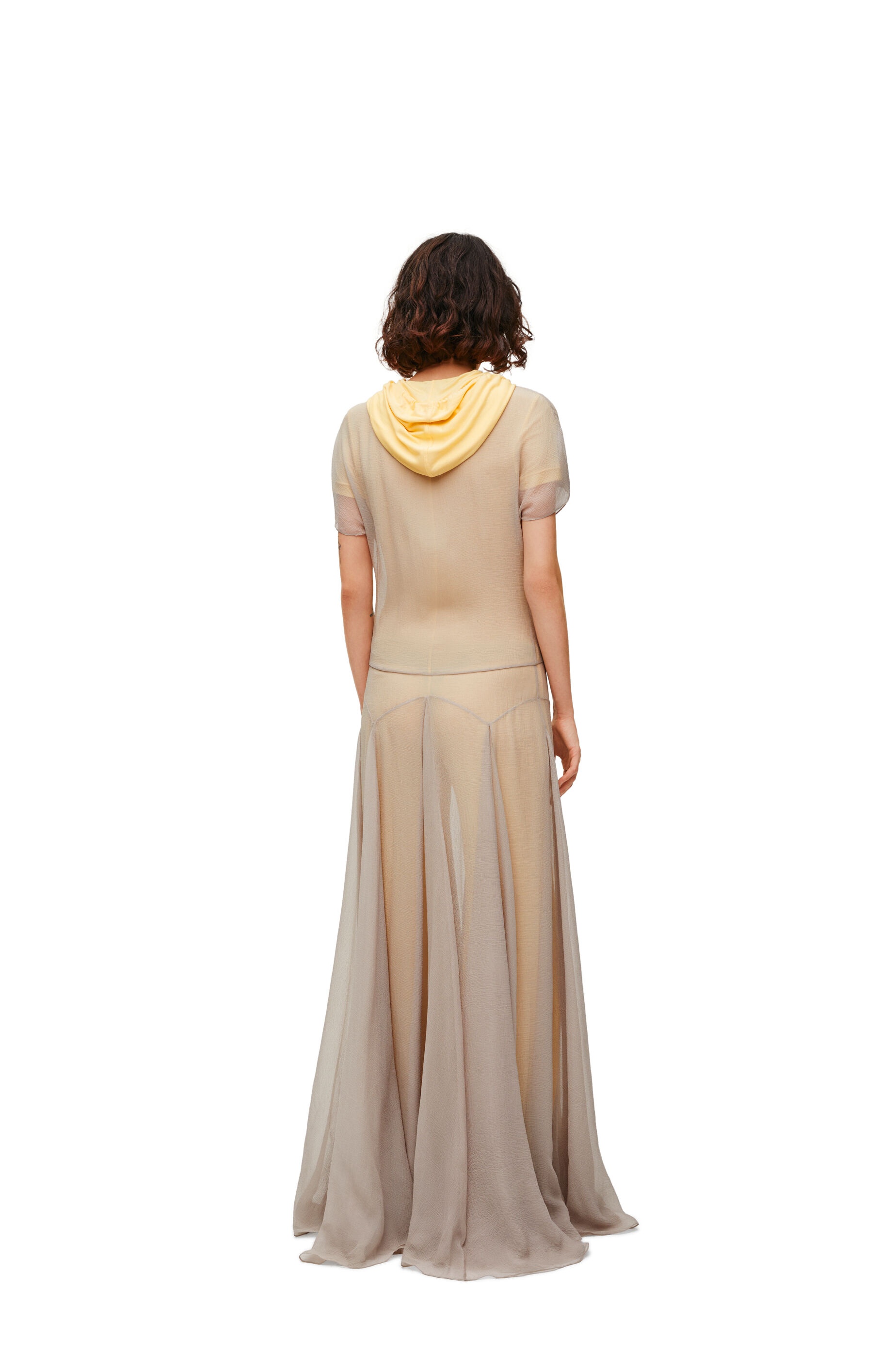 Hooded jumpsuit in silk and viscose - 3