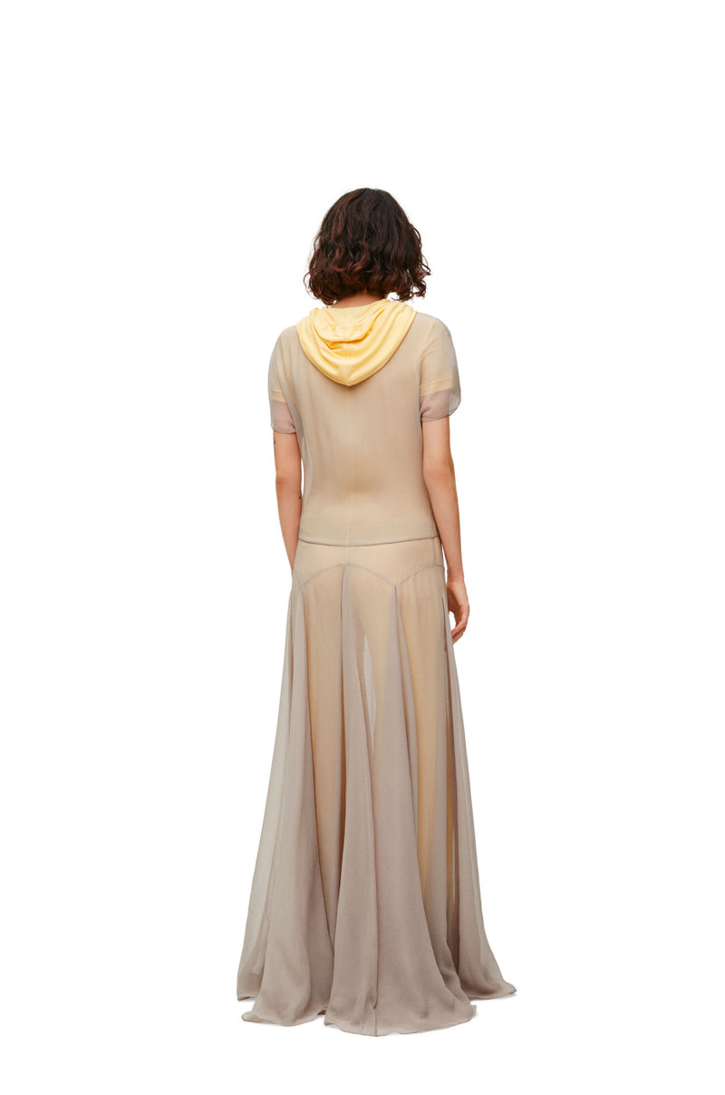 Hooded jumpsuit in silk and viscose 3