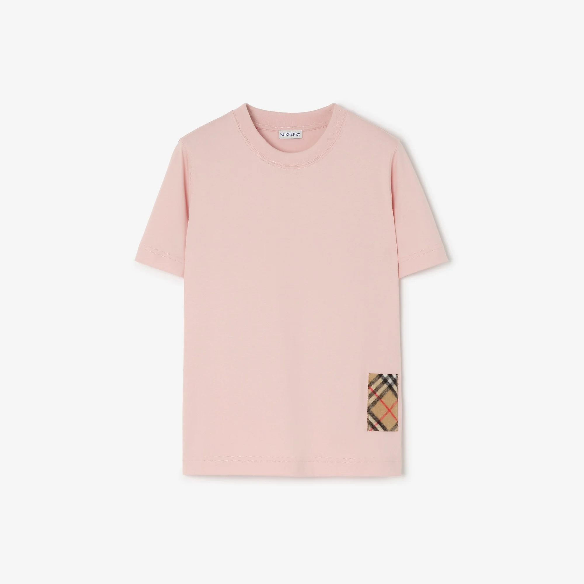 Check Label Cotton T-shirt - 1