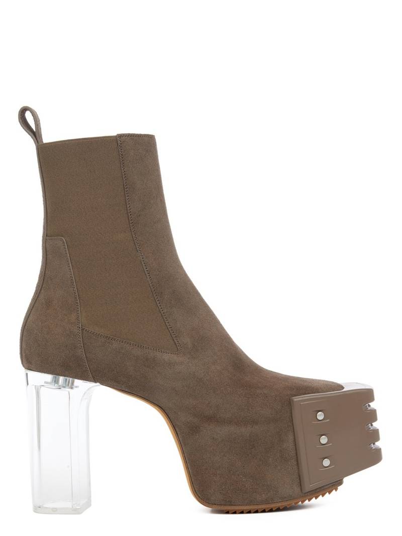 Brown Grilled Platform Boots - 1