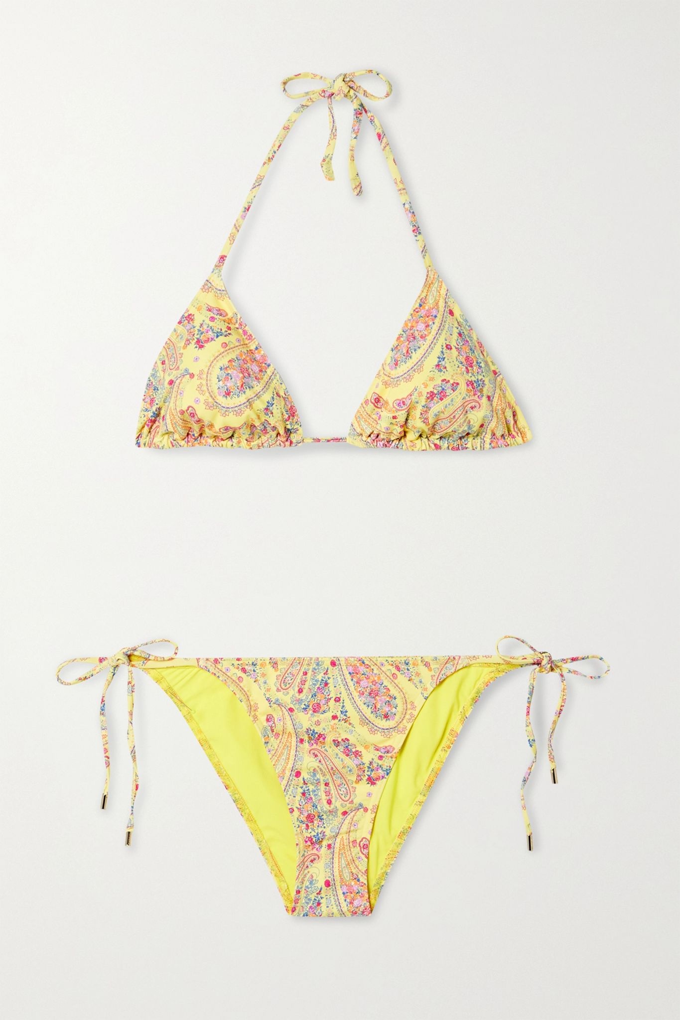 Paisley-print triangle bikini - 1