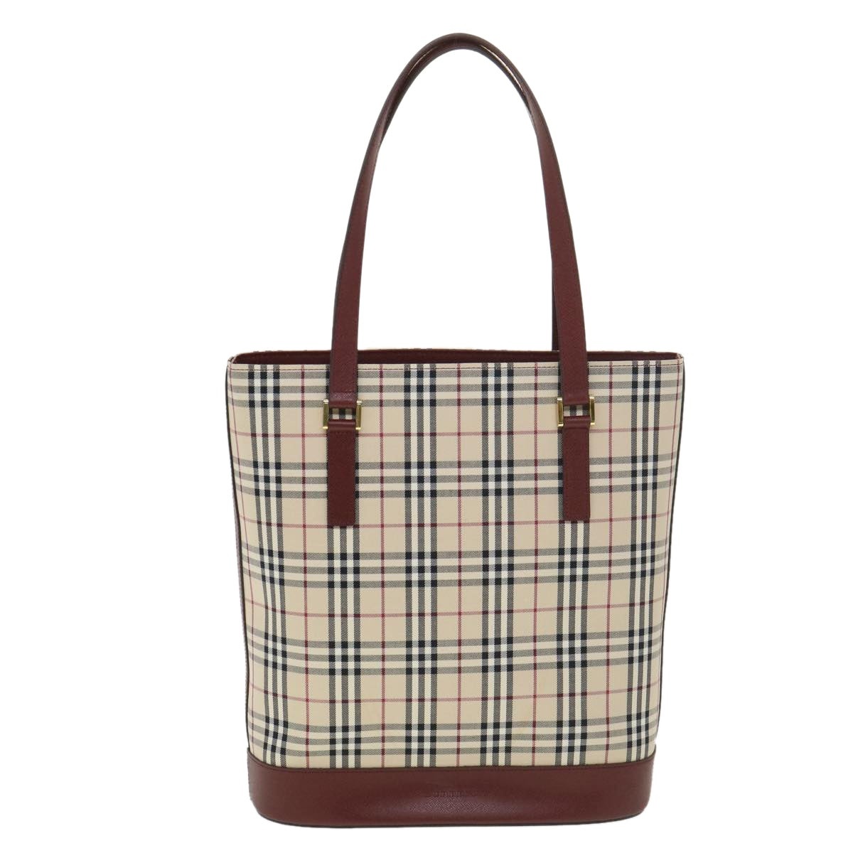 Burberry Nova Check Tote Bag Nylon Beige - 13