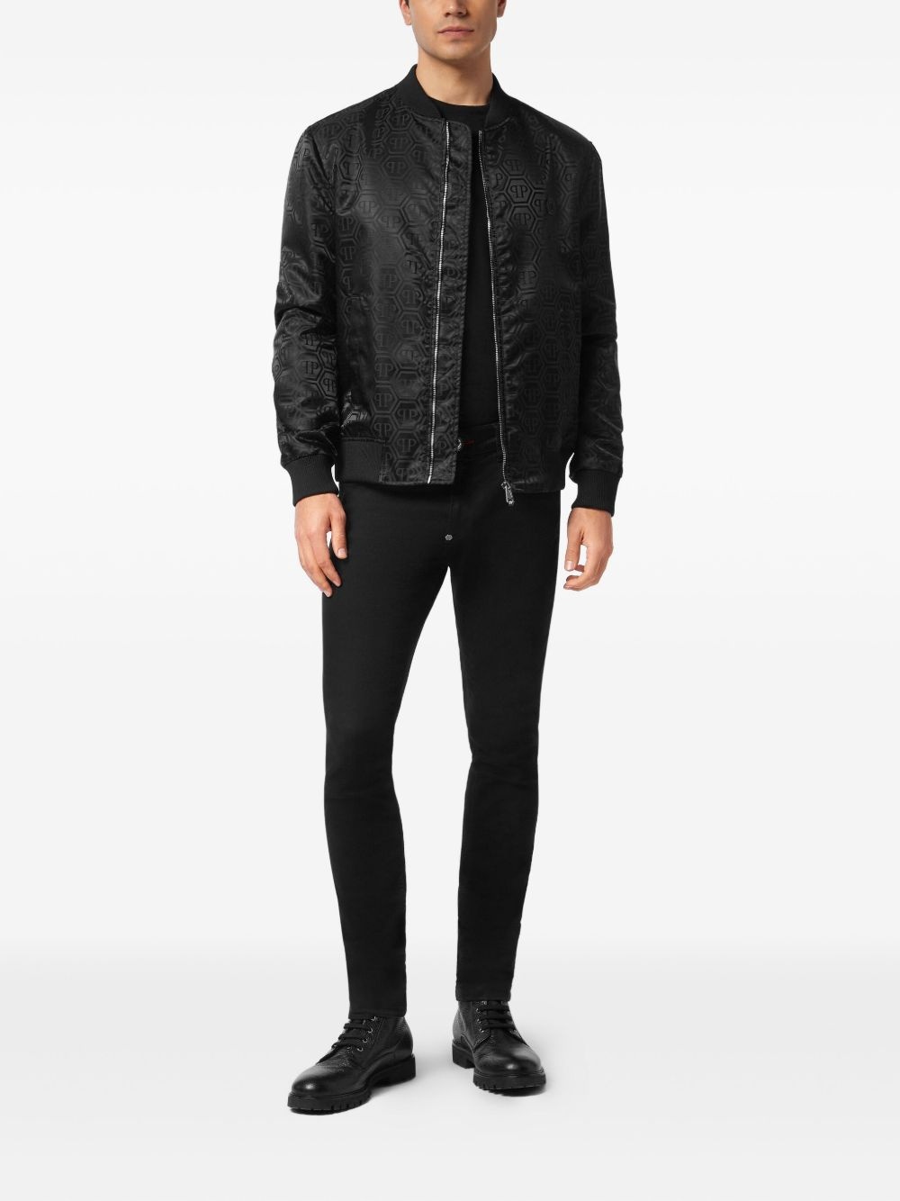 monogram-pattern jacket - 2