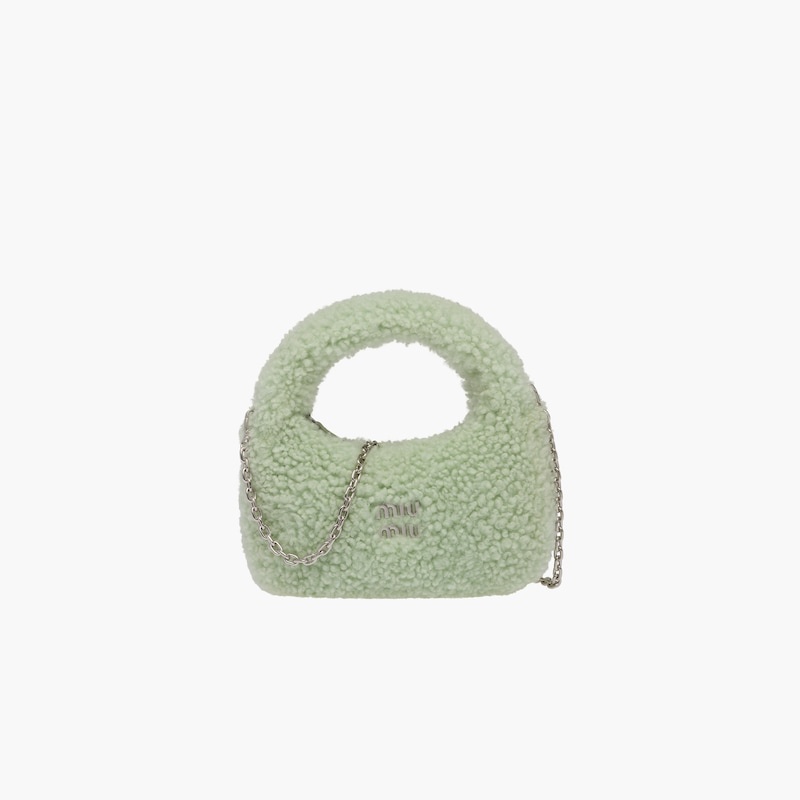 Miu Wander shearling mini hobo bag - 2