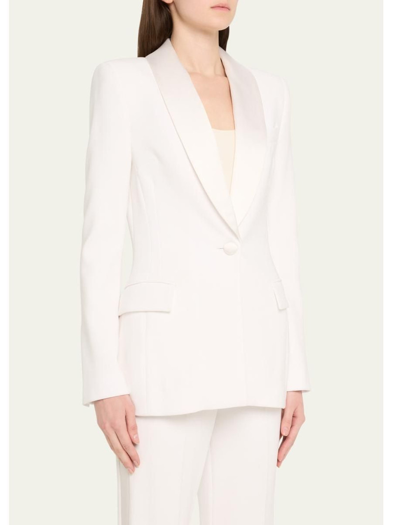 Satin Shawl Lapel One-Button Blazer 4