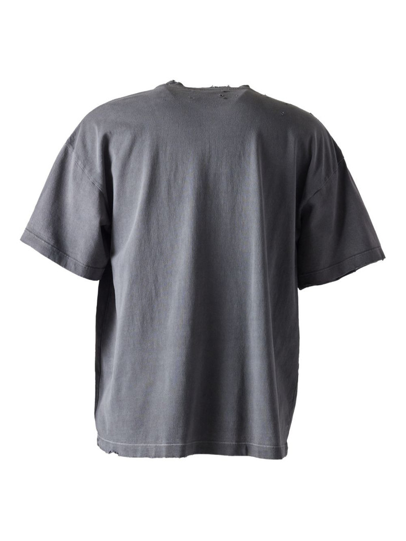 SATOSHI NAKAMOTO graphic raw-cut T-shirt outlook