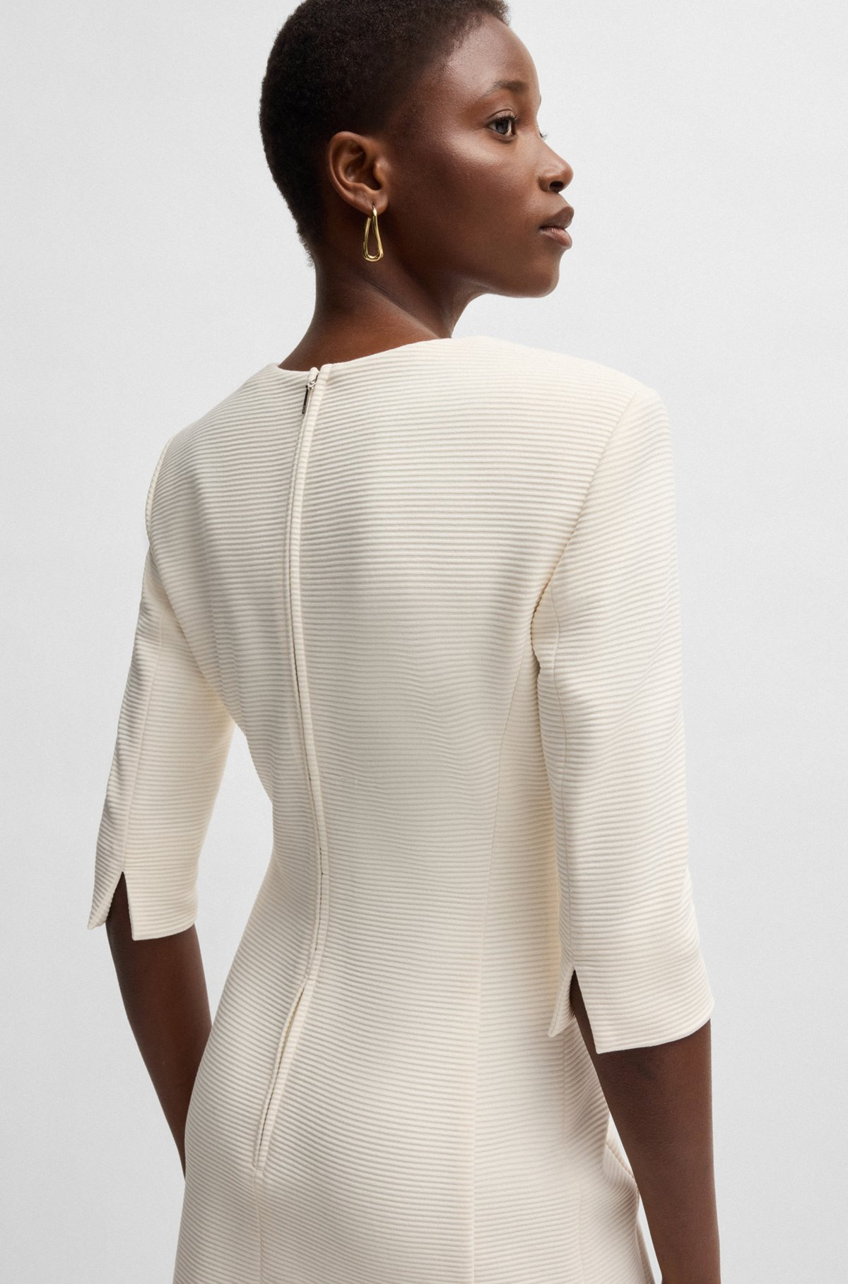 BODYCON DRESS IN OTTOMAN COTTON - 6