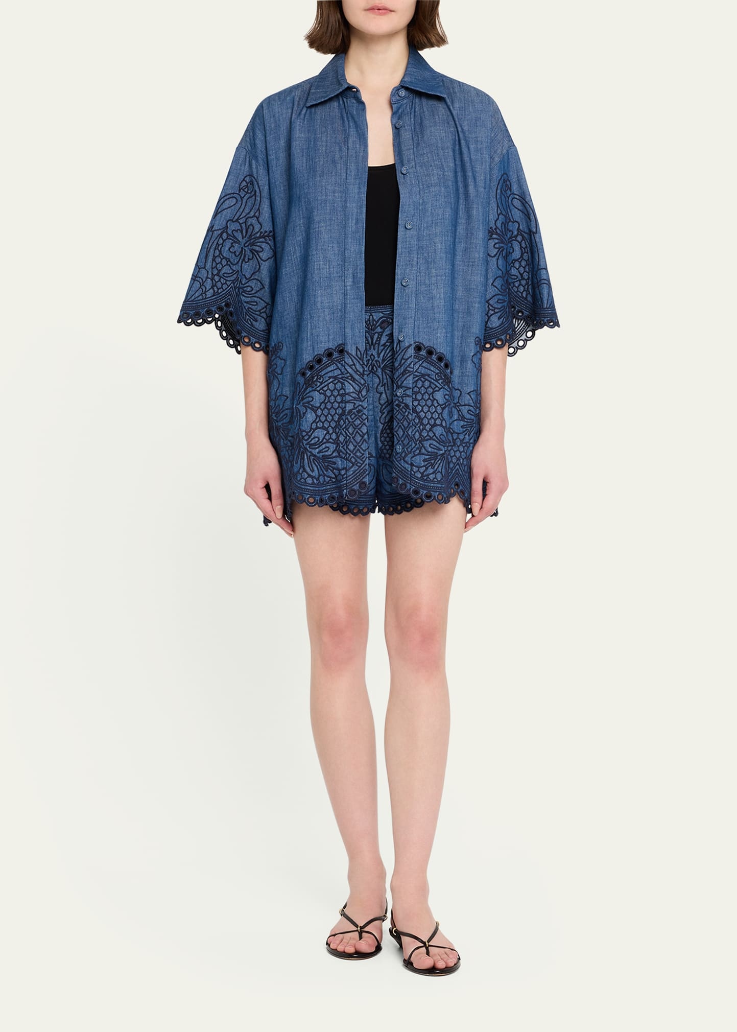 Coco Embroidered Denim Shirt - 2