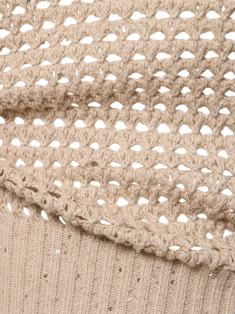Open knit cotton blend vest - 2
