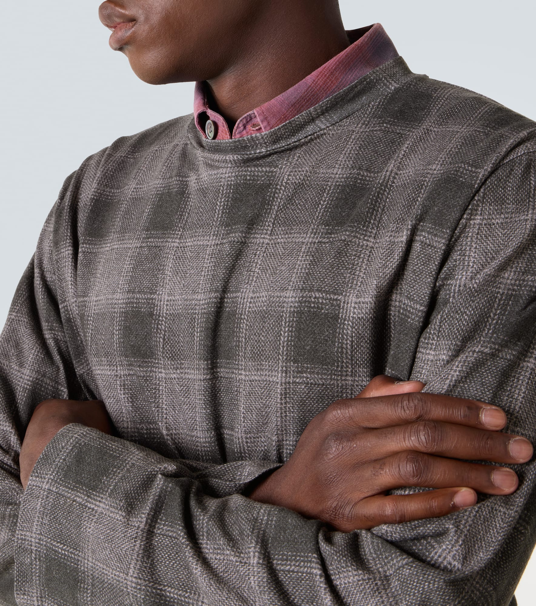 Box checked cotton jersey T-shirt - 5