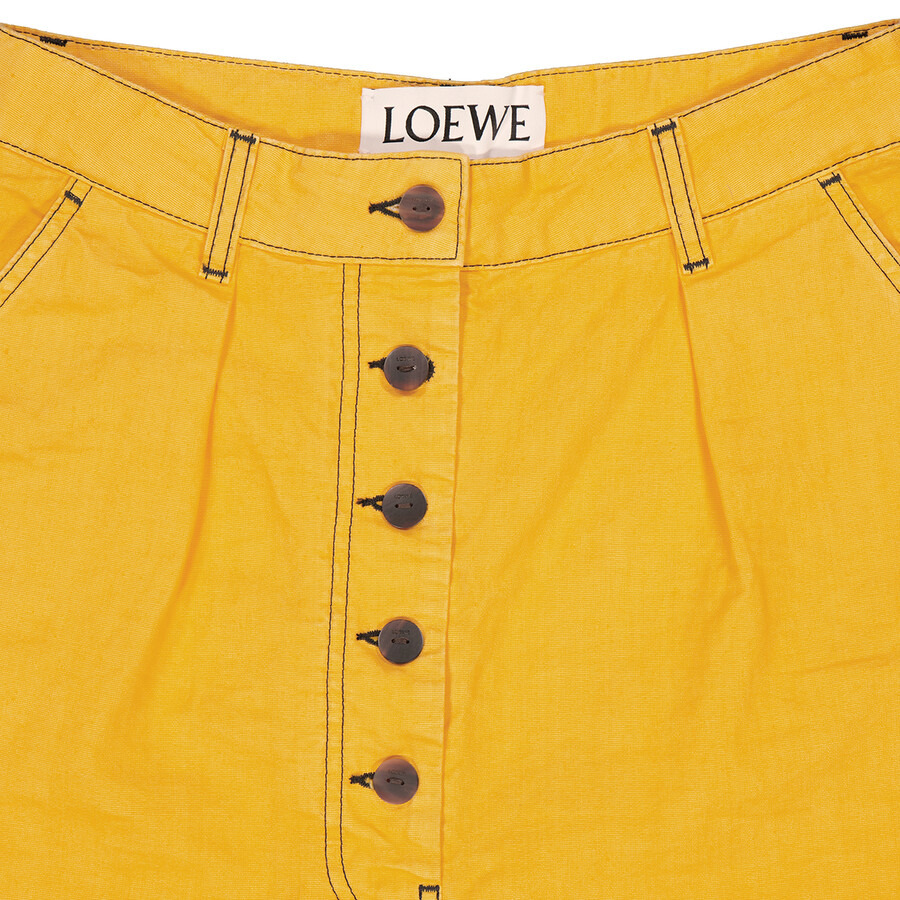 Loewe Yellow Contrast Stitch Culottes - 2
