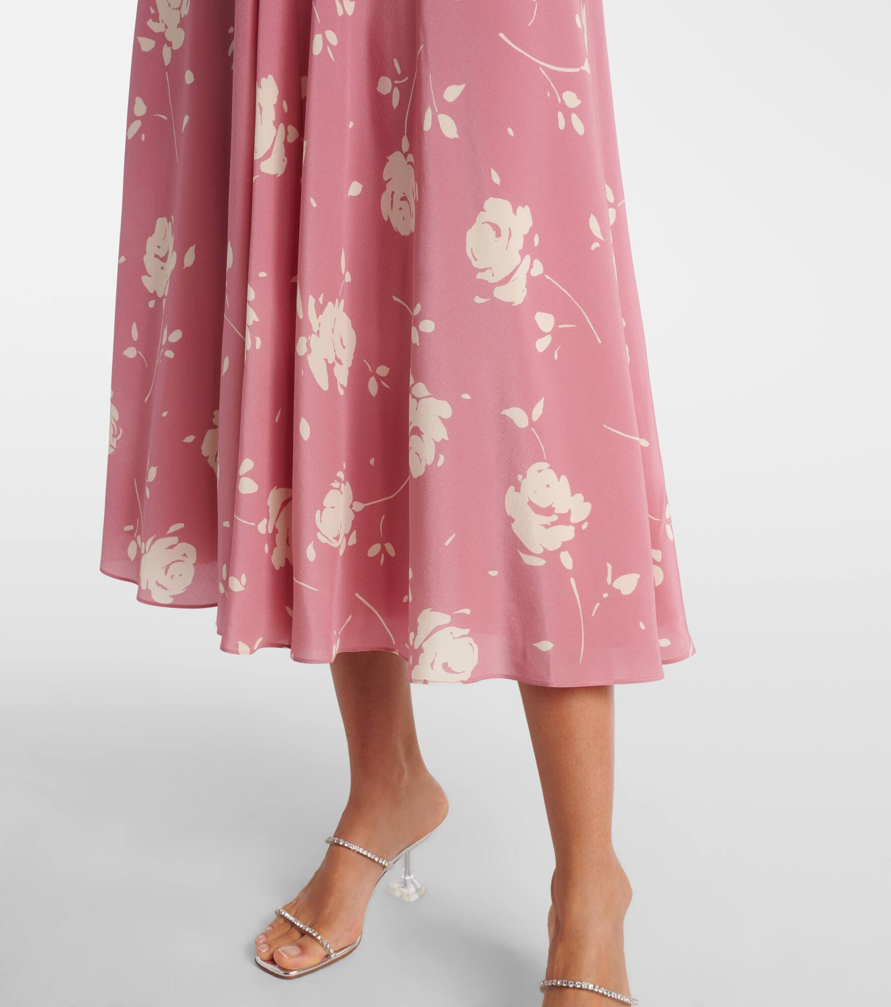 Bow-detail floral silk midi dress - 6