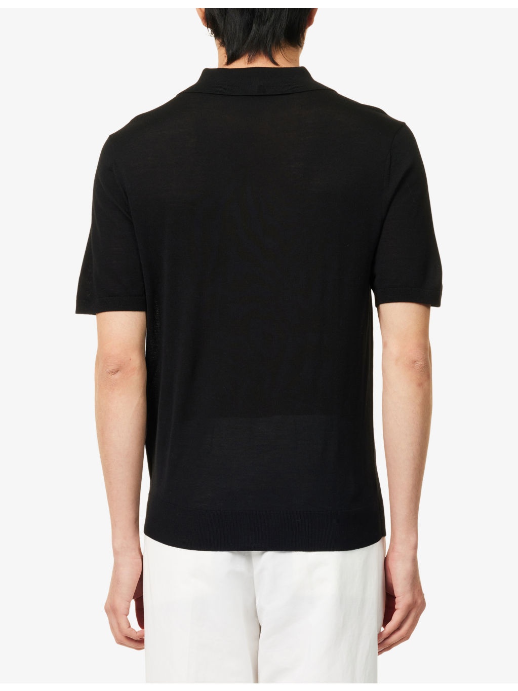 Embroidered-Logo Fine-Knit Wool Polo Shirt - 4