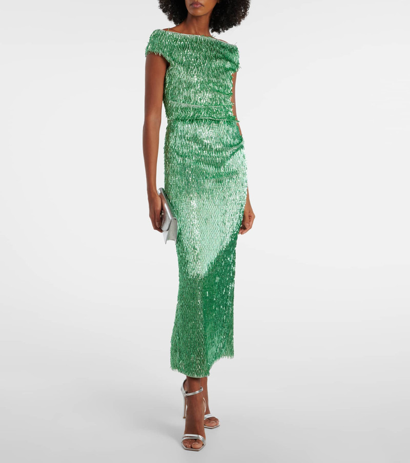 Erdem Beaded off-shoulder midi dress outlook