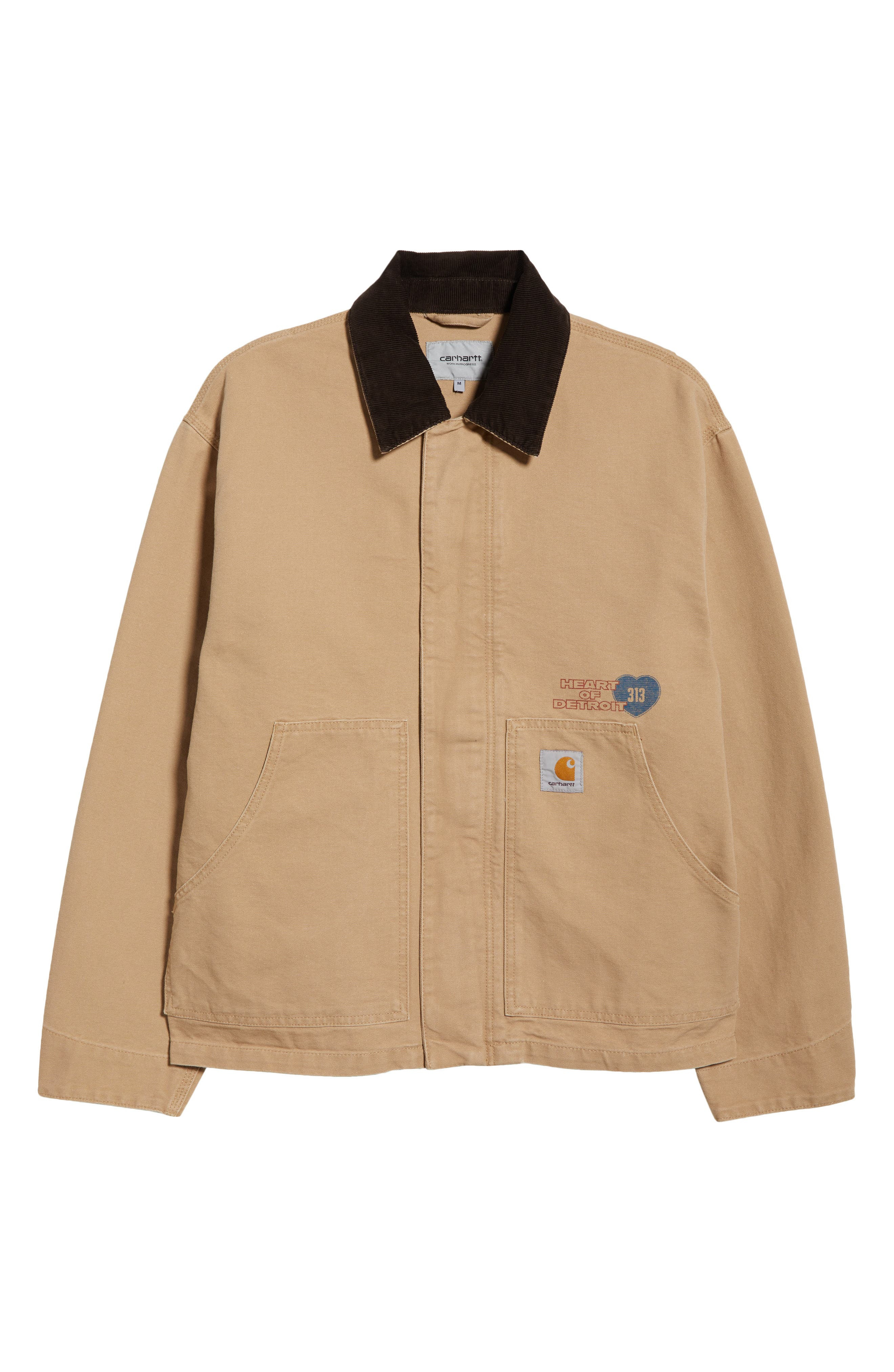 Carhartt Work In Progress OG Arcan Graphic Organic Cotton Canvas Jacket in Dusty Heather Brown /Toba - 6
