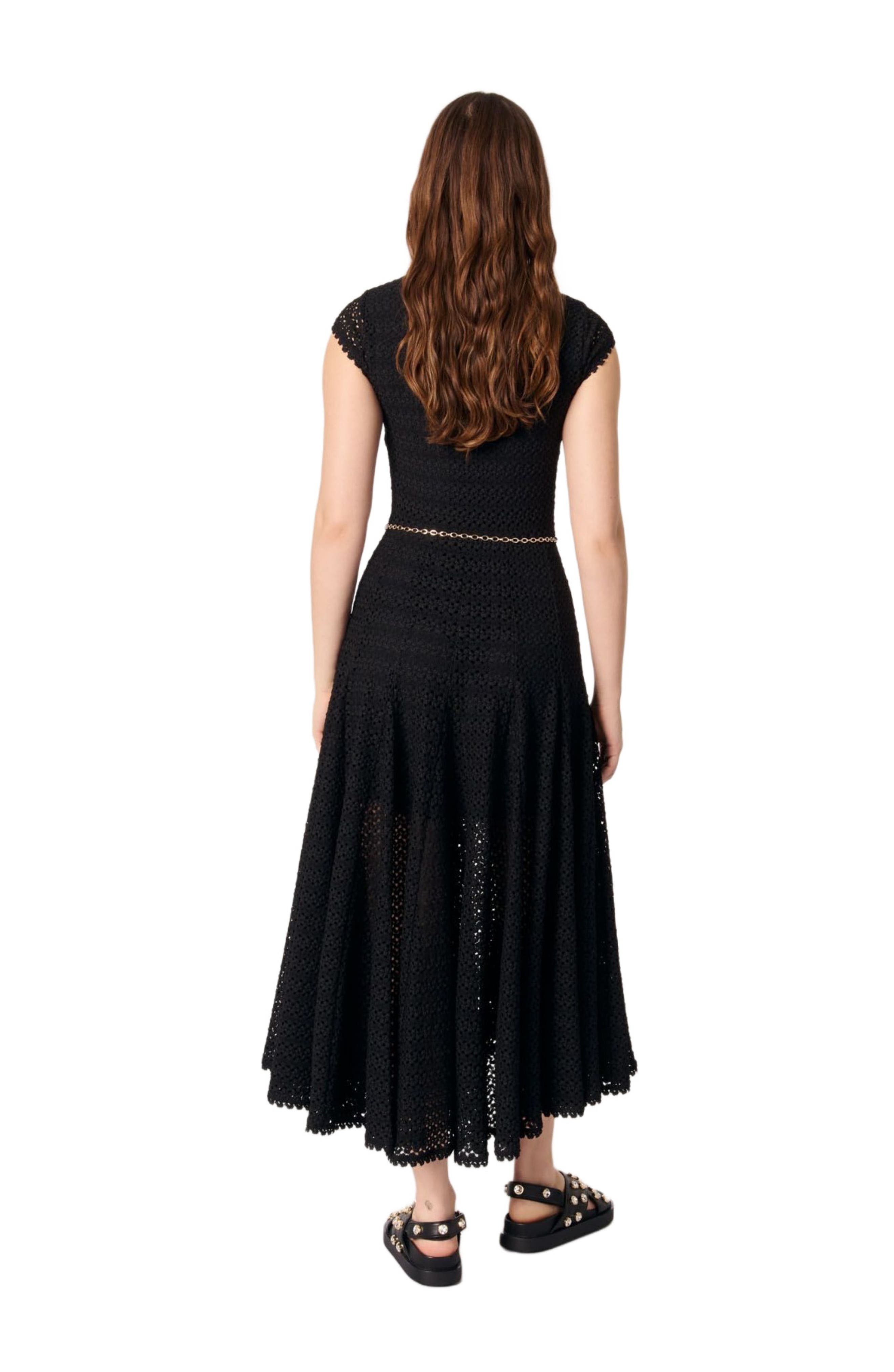 maje Crochet-knit maxi dress in Black at Nordstrom - 4