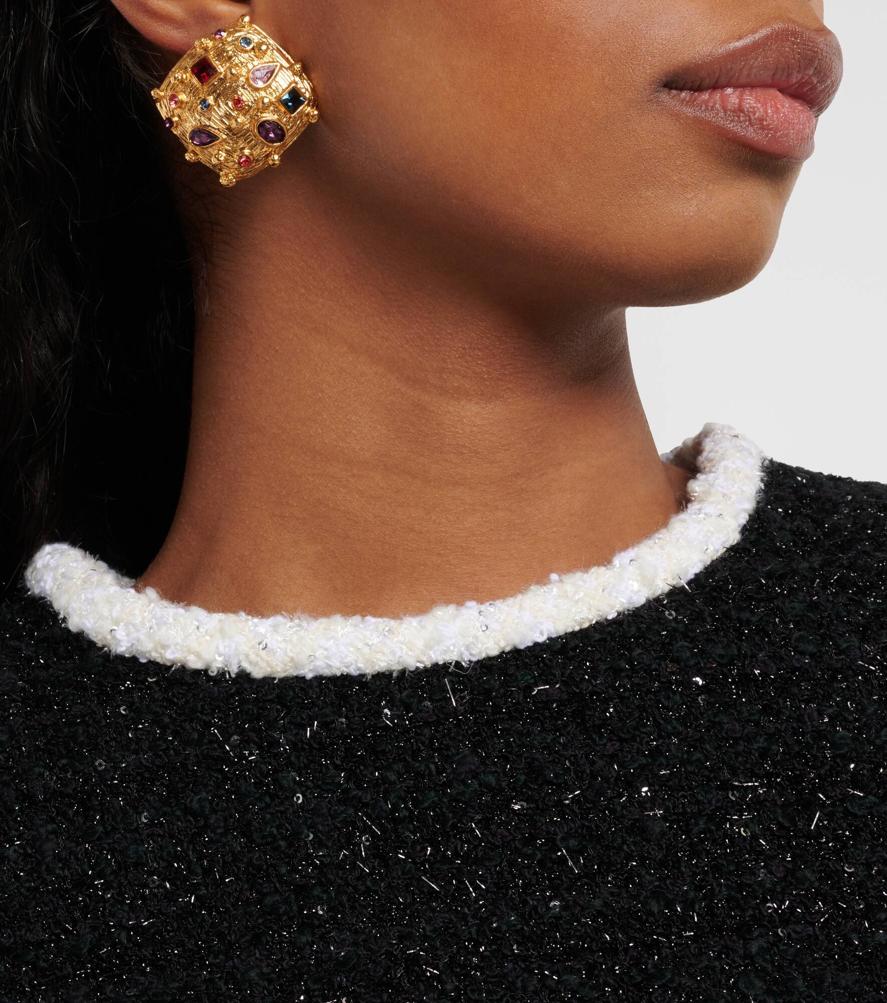 Deon embellished gold-plated earrings - 3