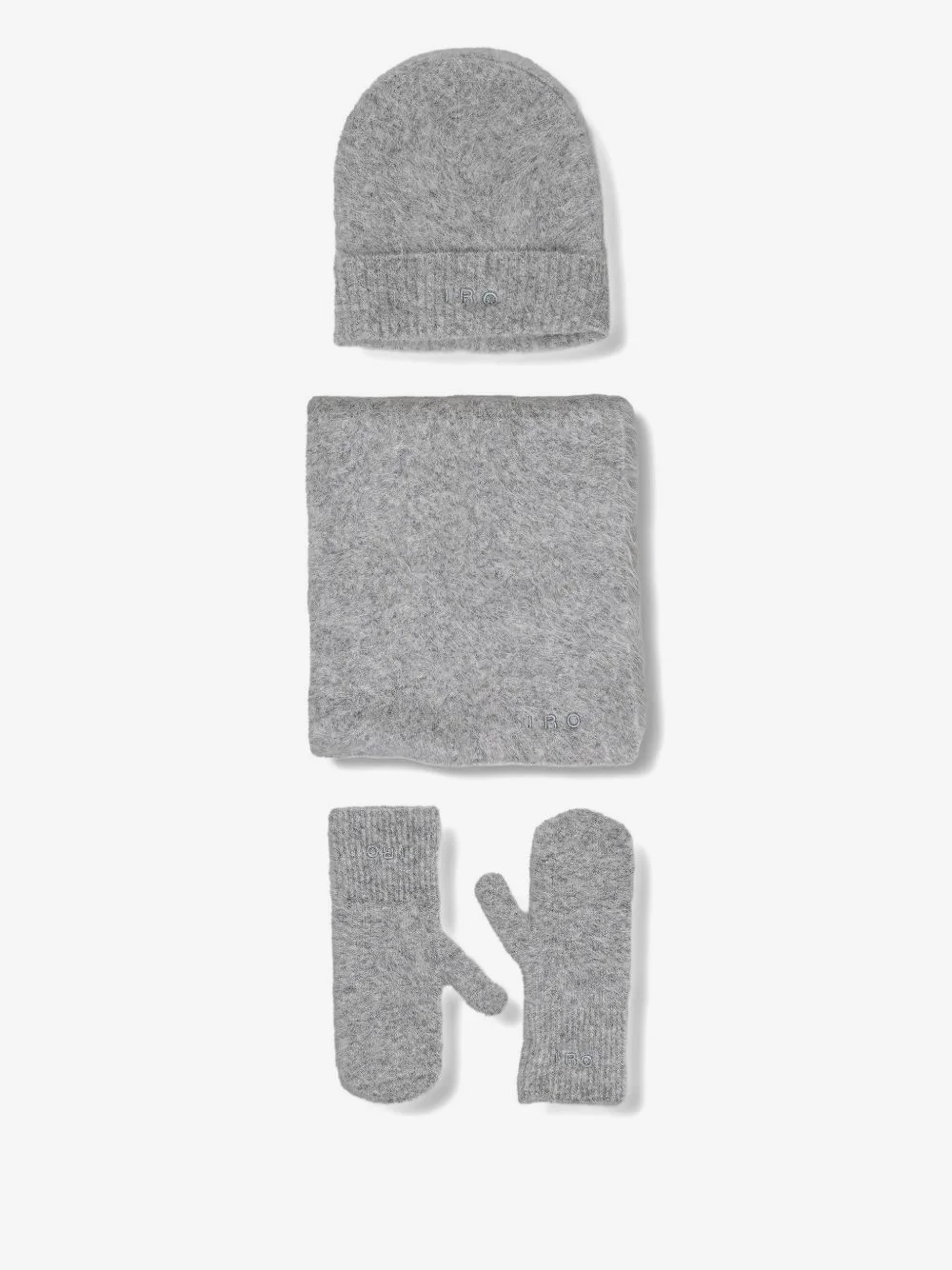 logo knitted beanie hat set - 1