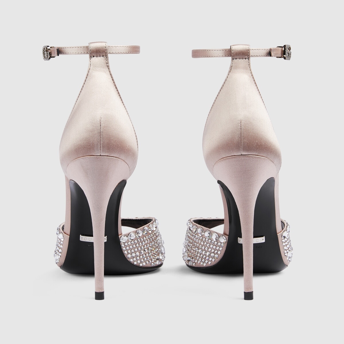 Women's high heel sandals with crystals - 4