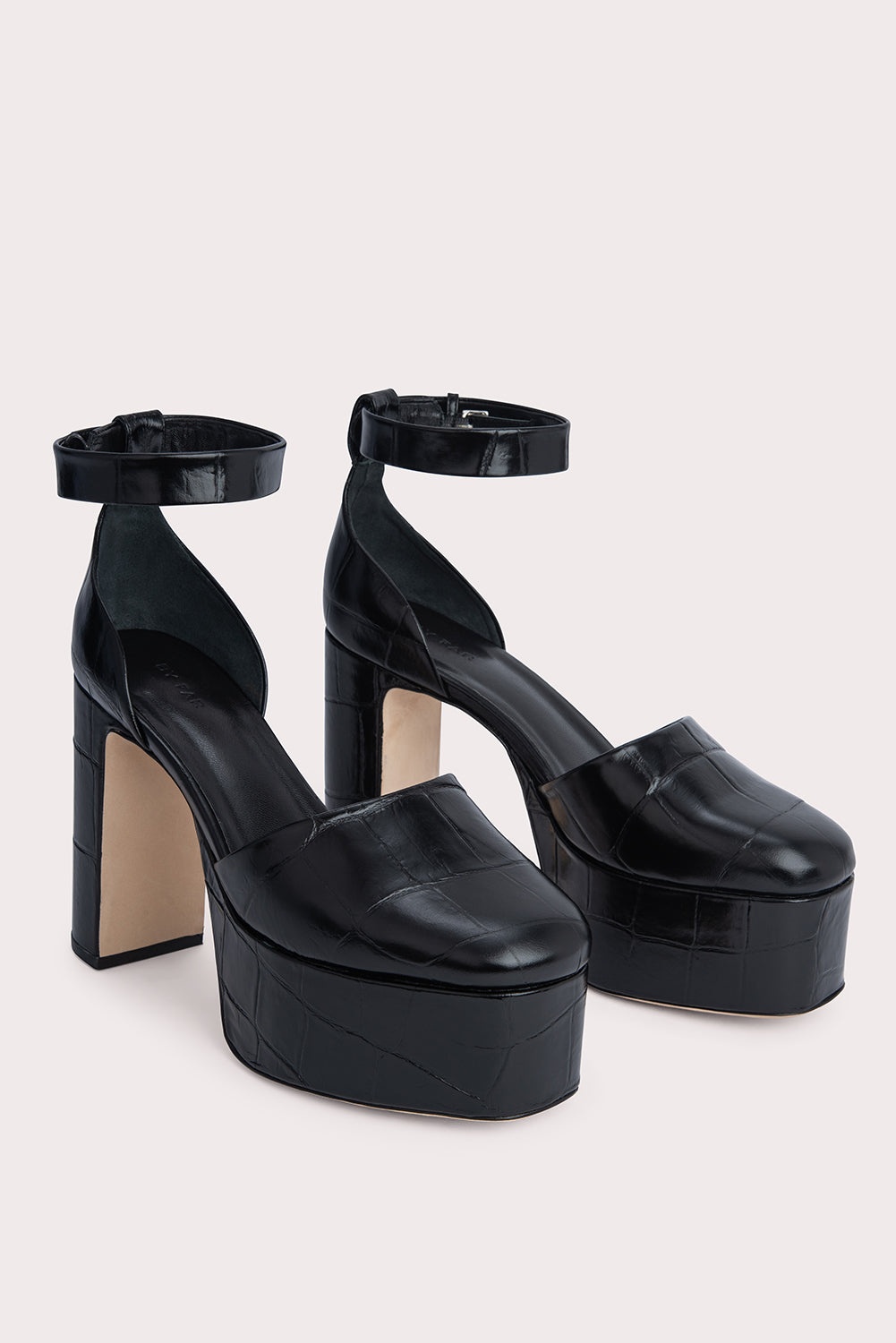 Barb Black Maxi Croco Embossed Leather - 2