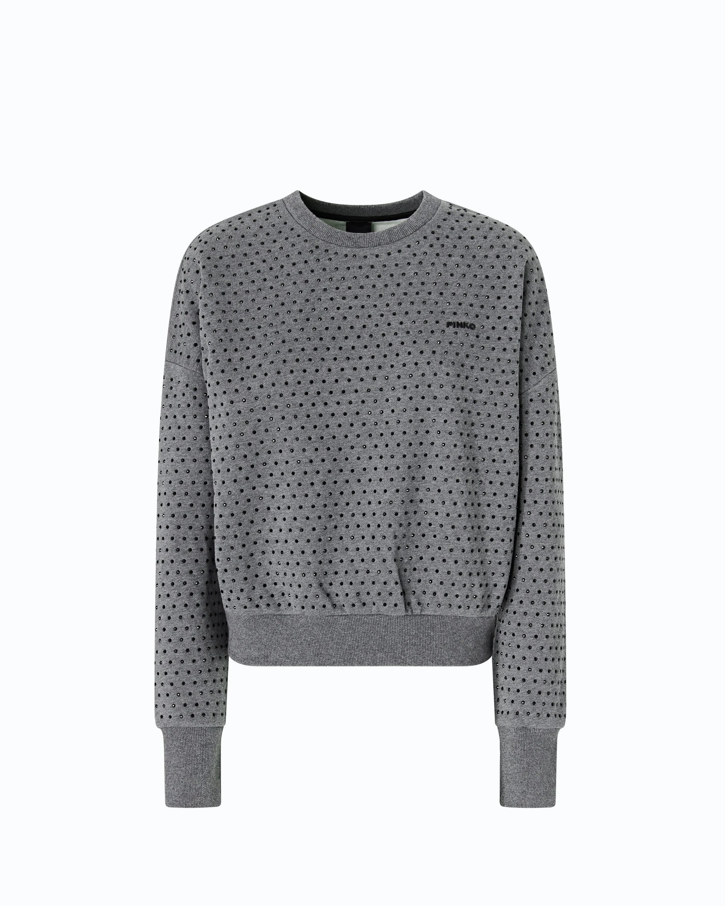 FULLY RHINESTONED FLEECE SWEATER - 1