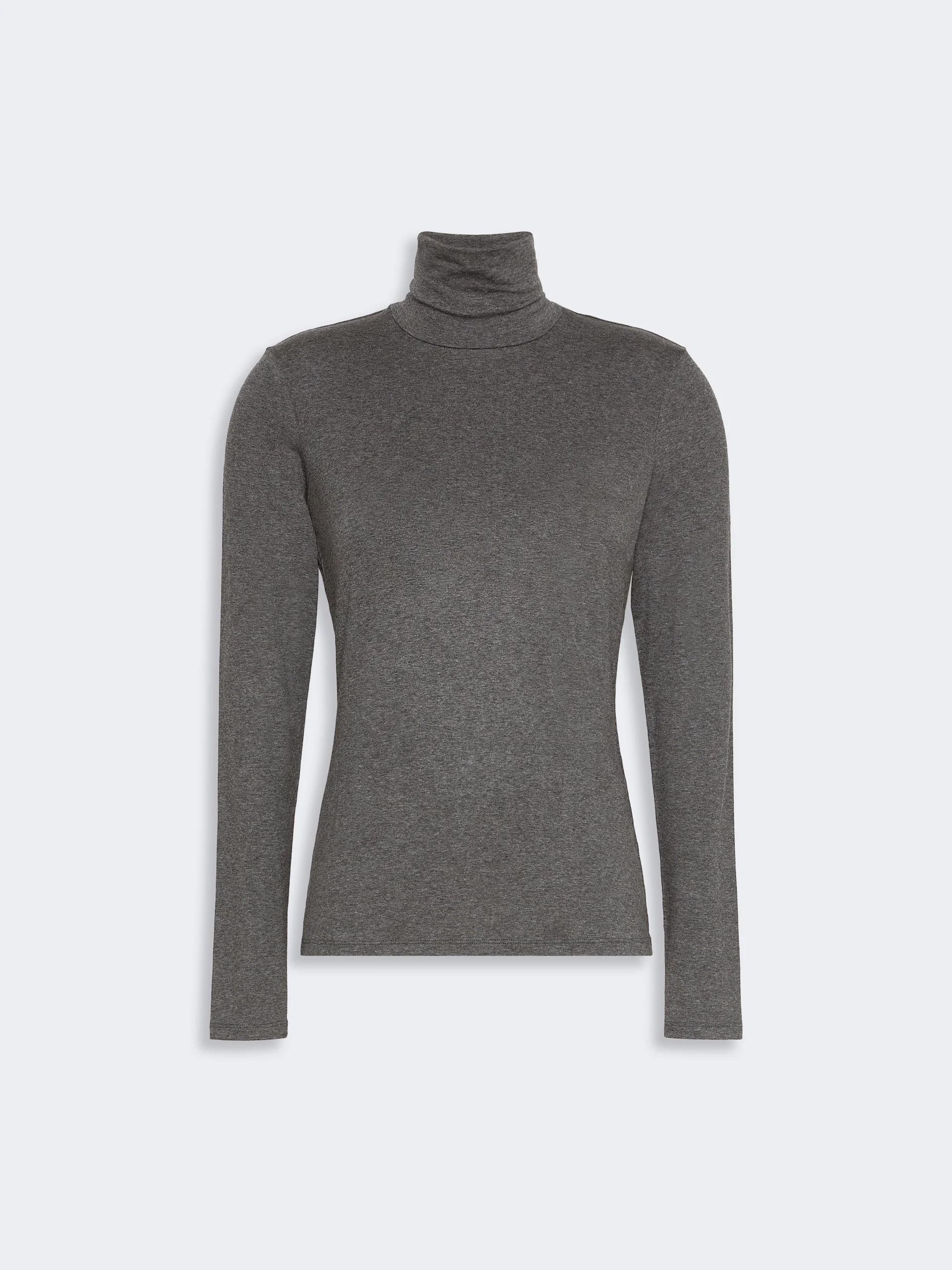MULTIF Slim-fit top in stretch viscose jersey - DARK GREY - 1