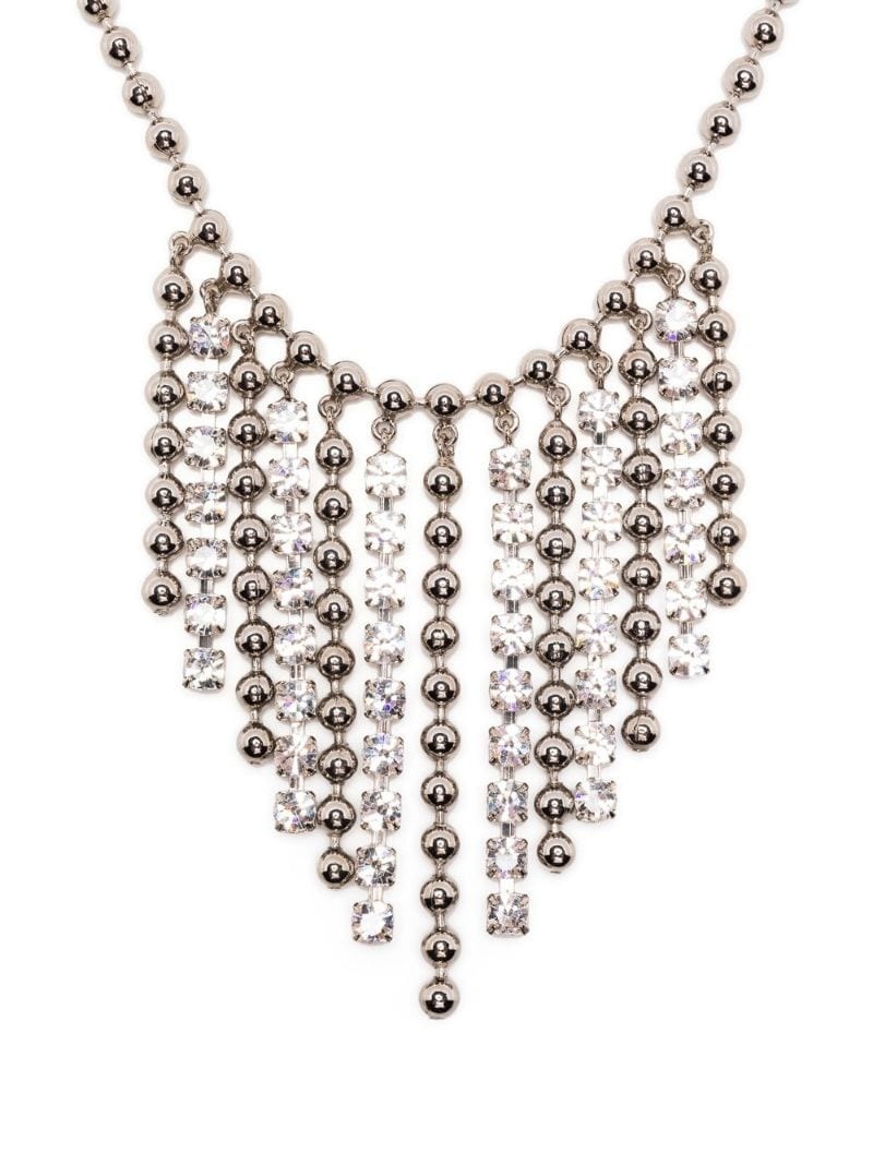 crystal-embellished drop necklace - 3