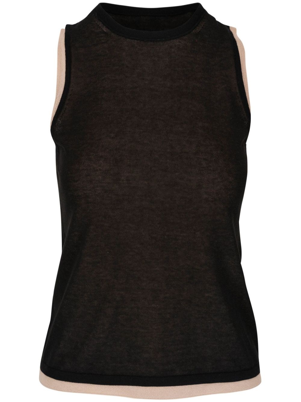 contrast-trim knit tank top - 1