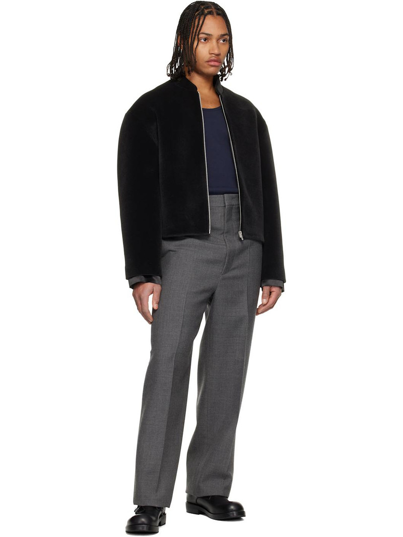 Jil Sander Black Zip Bomber Jacket outlook