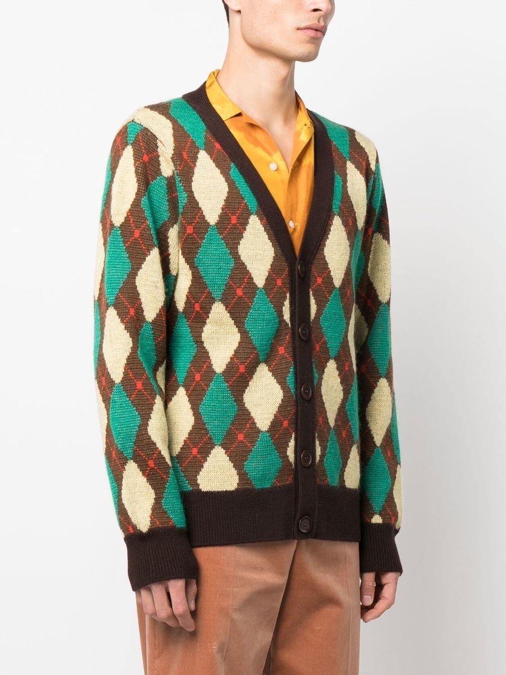 Argyle intarsia-knit cardigan - 3