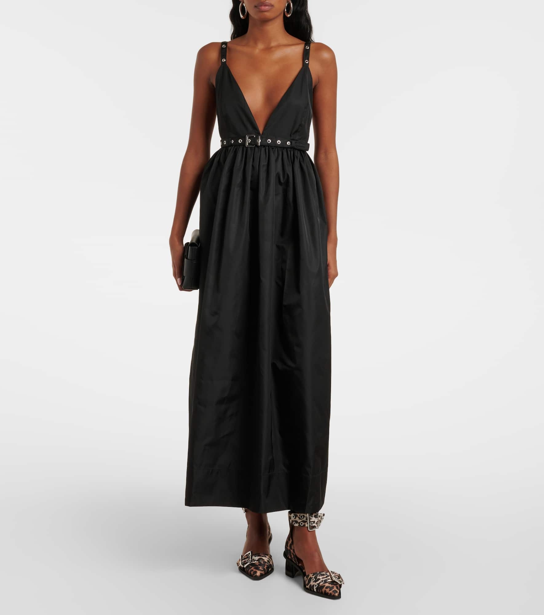 GANNI ガニー ワンピース Belted duchesse midi dress995933 GANNI Belted duchesse midi dress | mytheresa | REVERSIBLE
