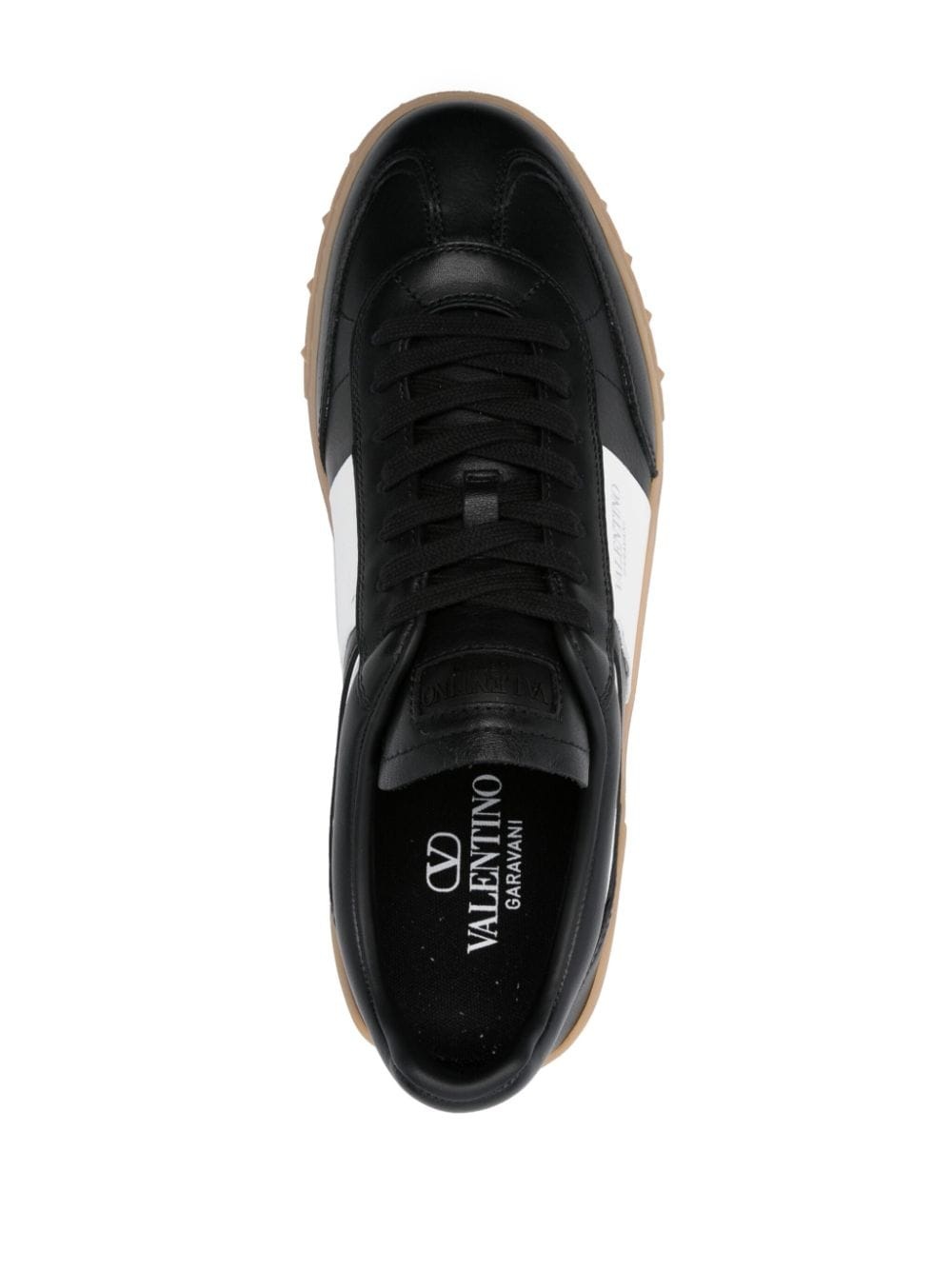 Rockstud panelled leather sneakers - 4