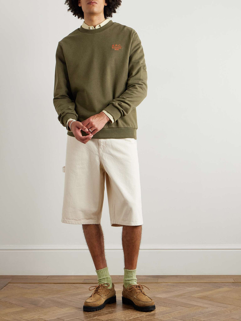 A.P.C. Logo-Embroidered Cotton-Blend Jersey Sweatshirt outlook