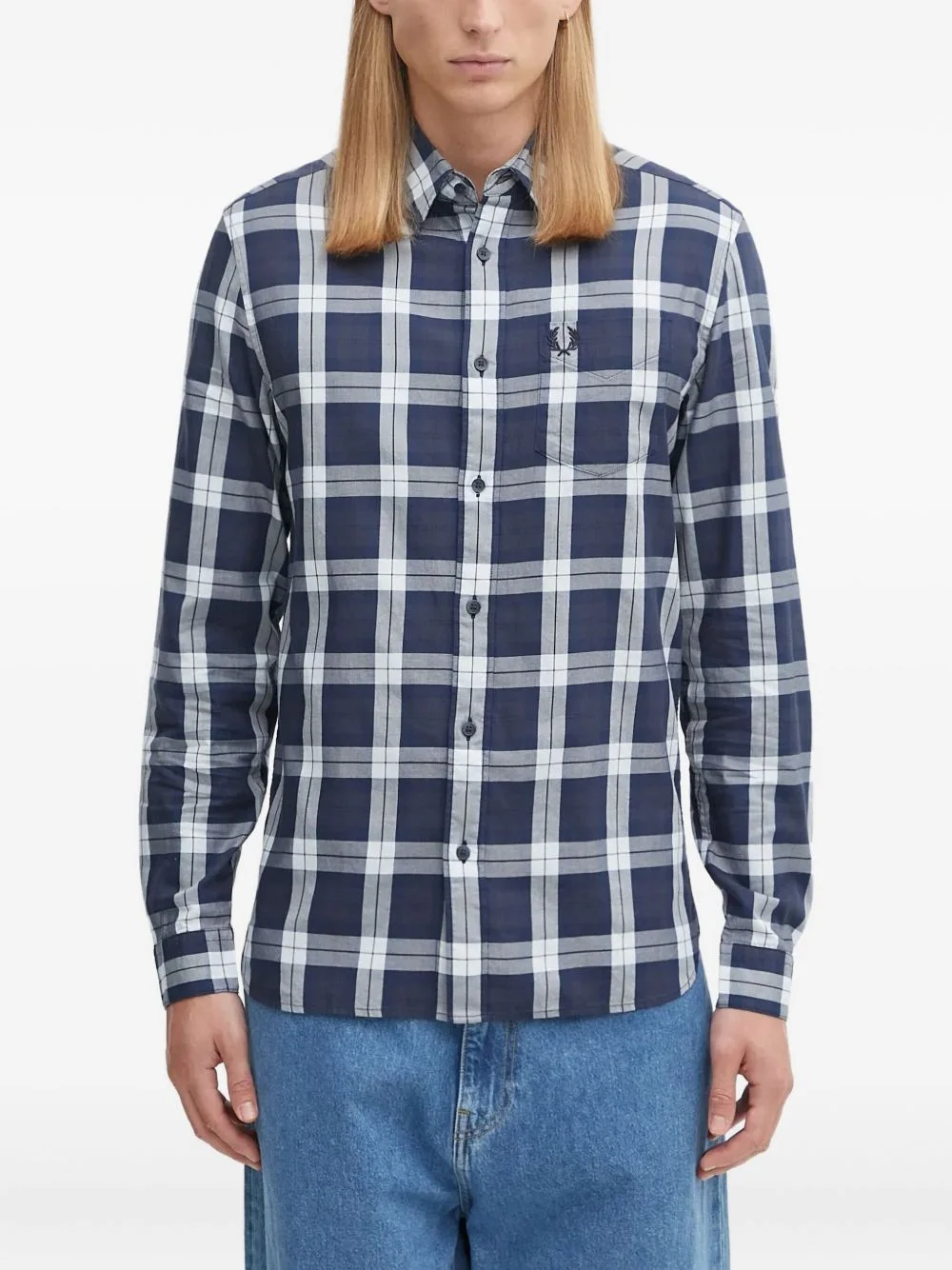 check-pattern shirt - 1