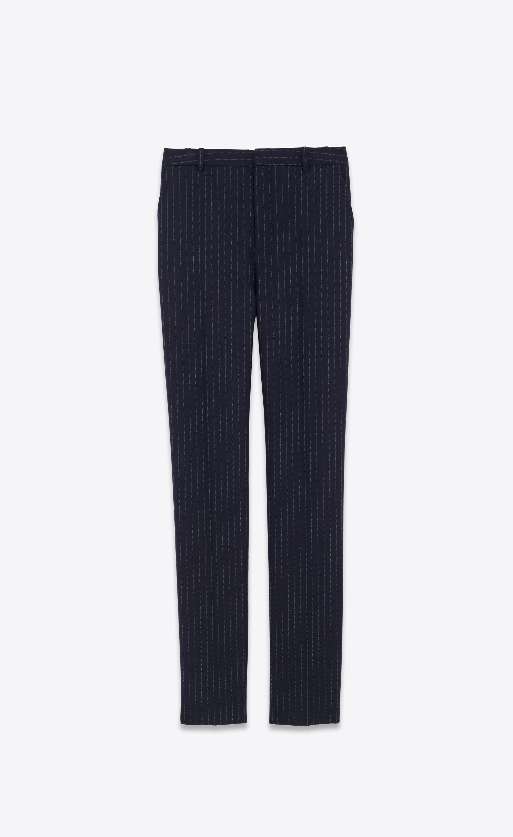 high-waisted pants in rive gauche striped flannel - 1