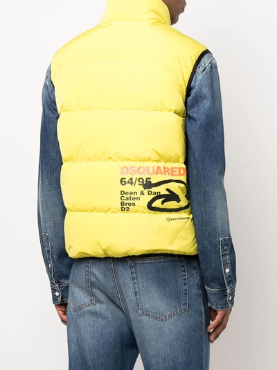 DSQUARED2 logo-print padded gilet outlook