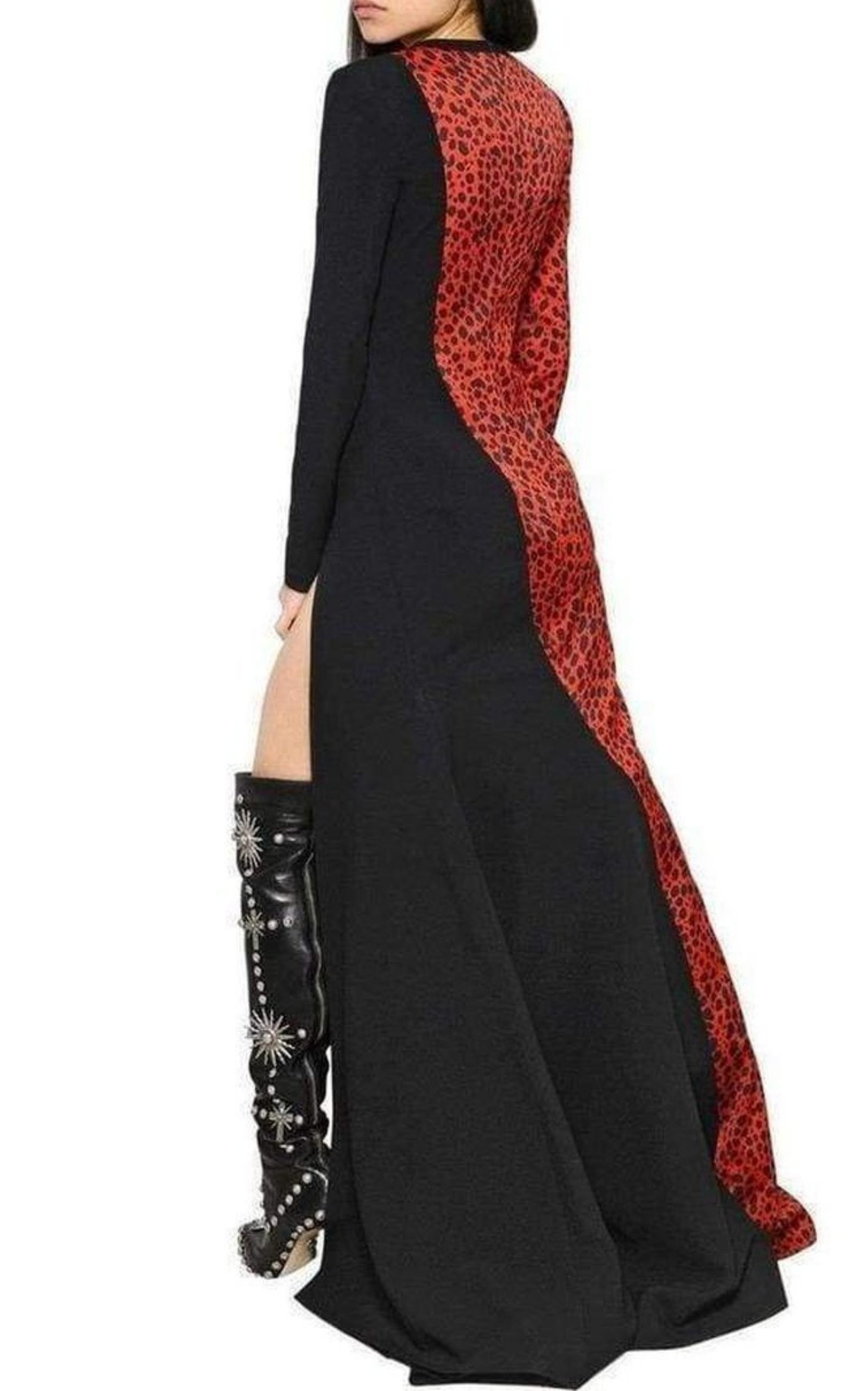Fausto Puglisi - Red Leopard Print Stretch Silk Gown - 5