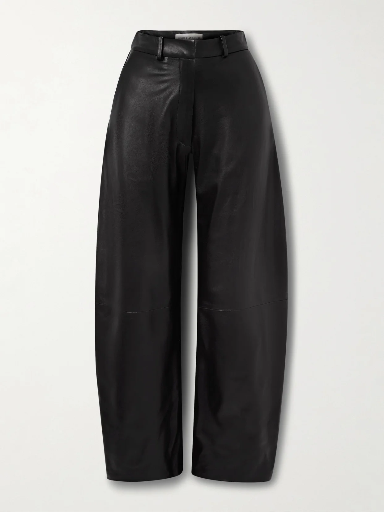 Leather Barrel-leg Pants - 1