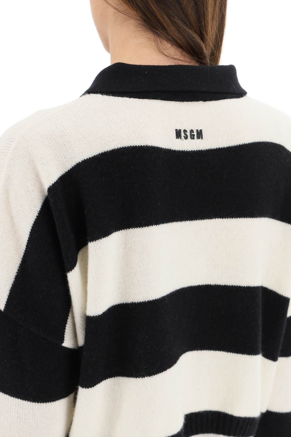 STRIPED BOXY KNIT POLO - 5