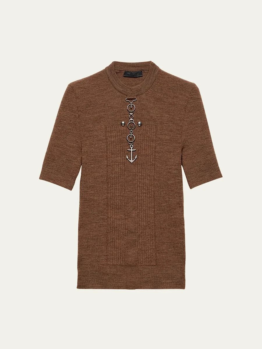 Men's Wool Anchor Hardware Short-Sleeve Sweater - 1