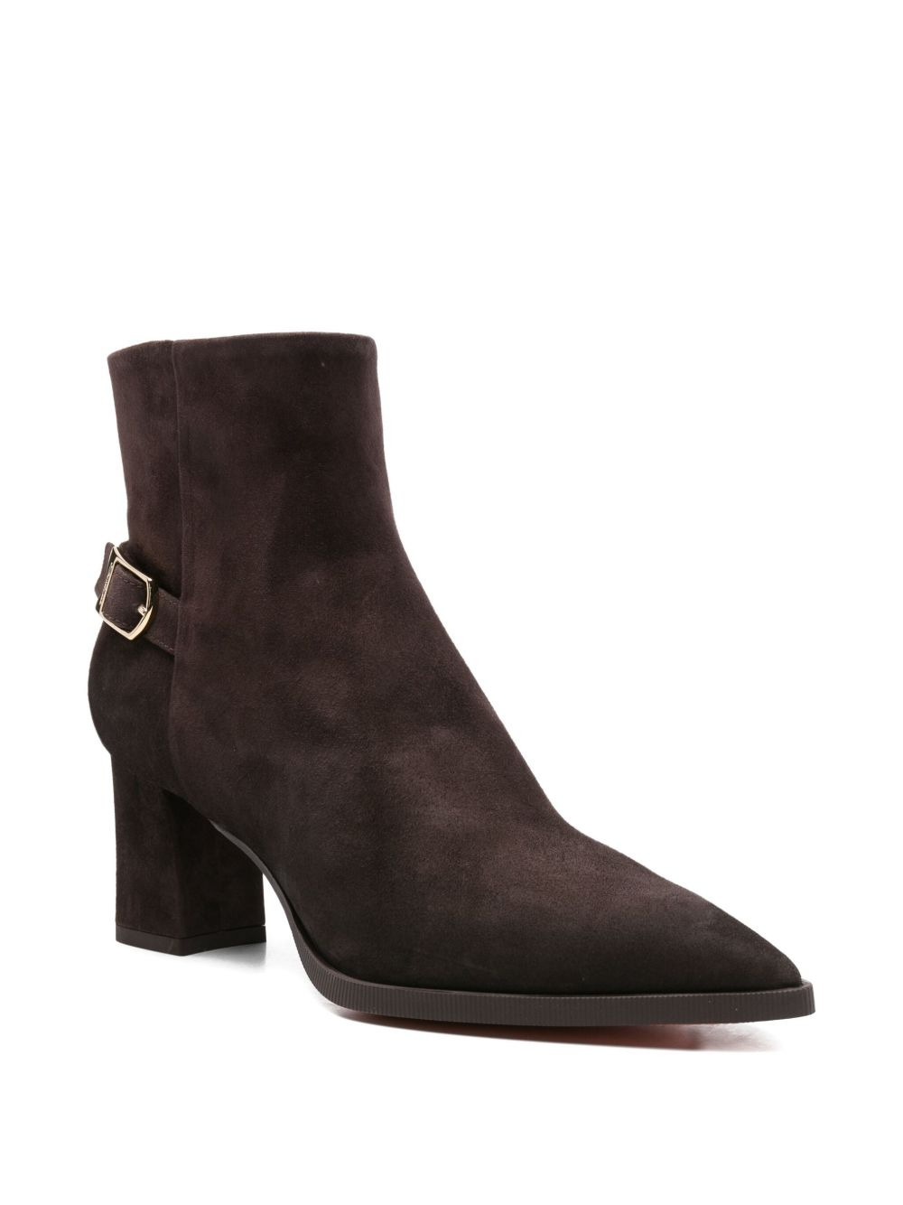 60mm pointed-toe buckle-detail ankle boots - 2