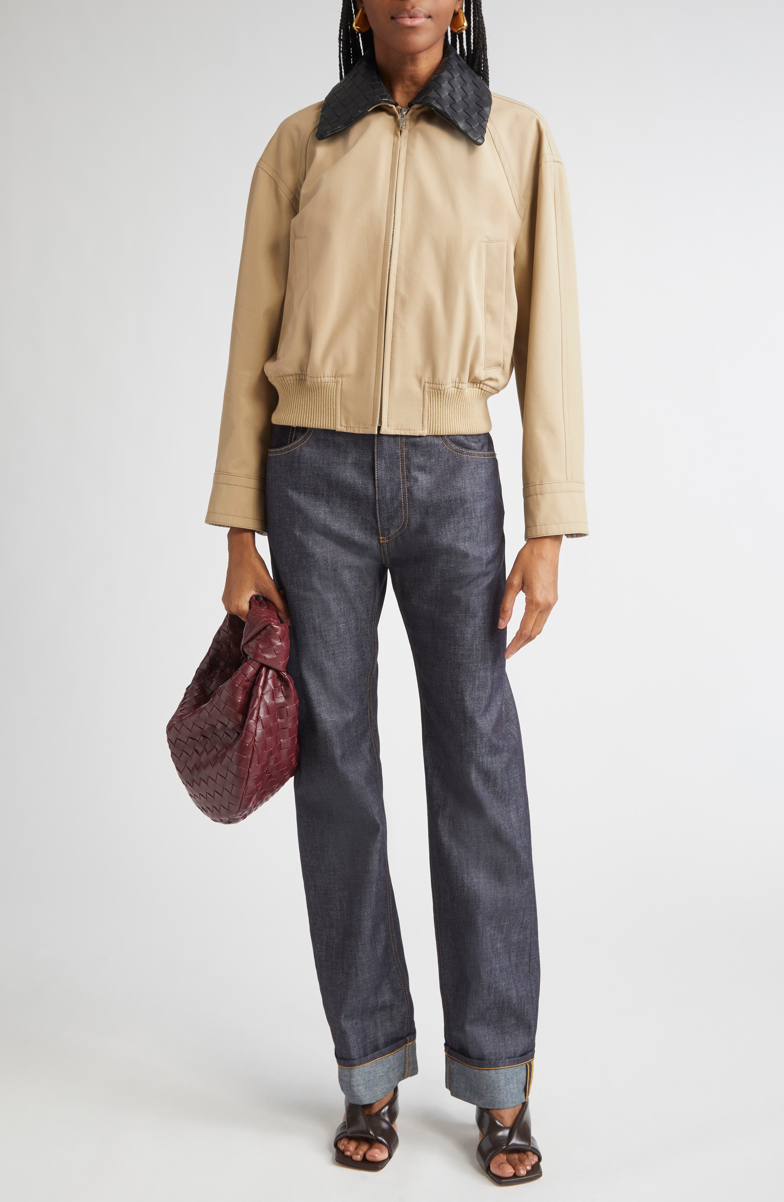 Bottega Veneta Turned Up Straight Leg Jeans in 4245 Indigo at Nordstrom - 2