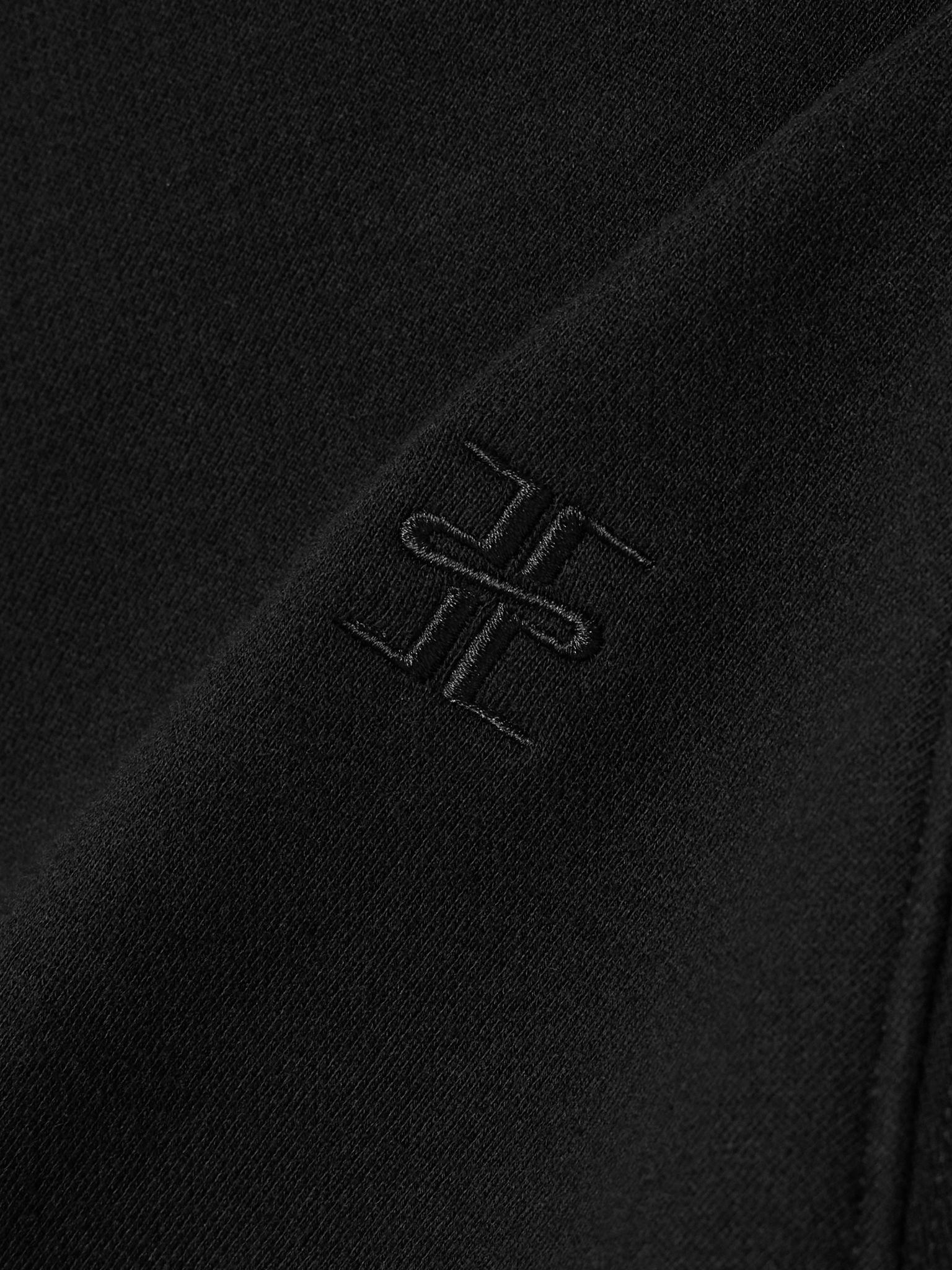 Embroidered cotton and modal-blend jersey sweatshirt Black - 4