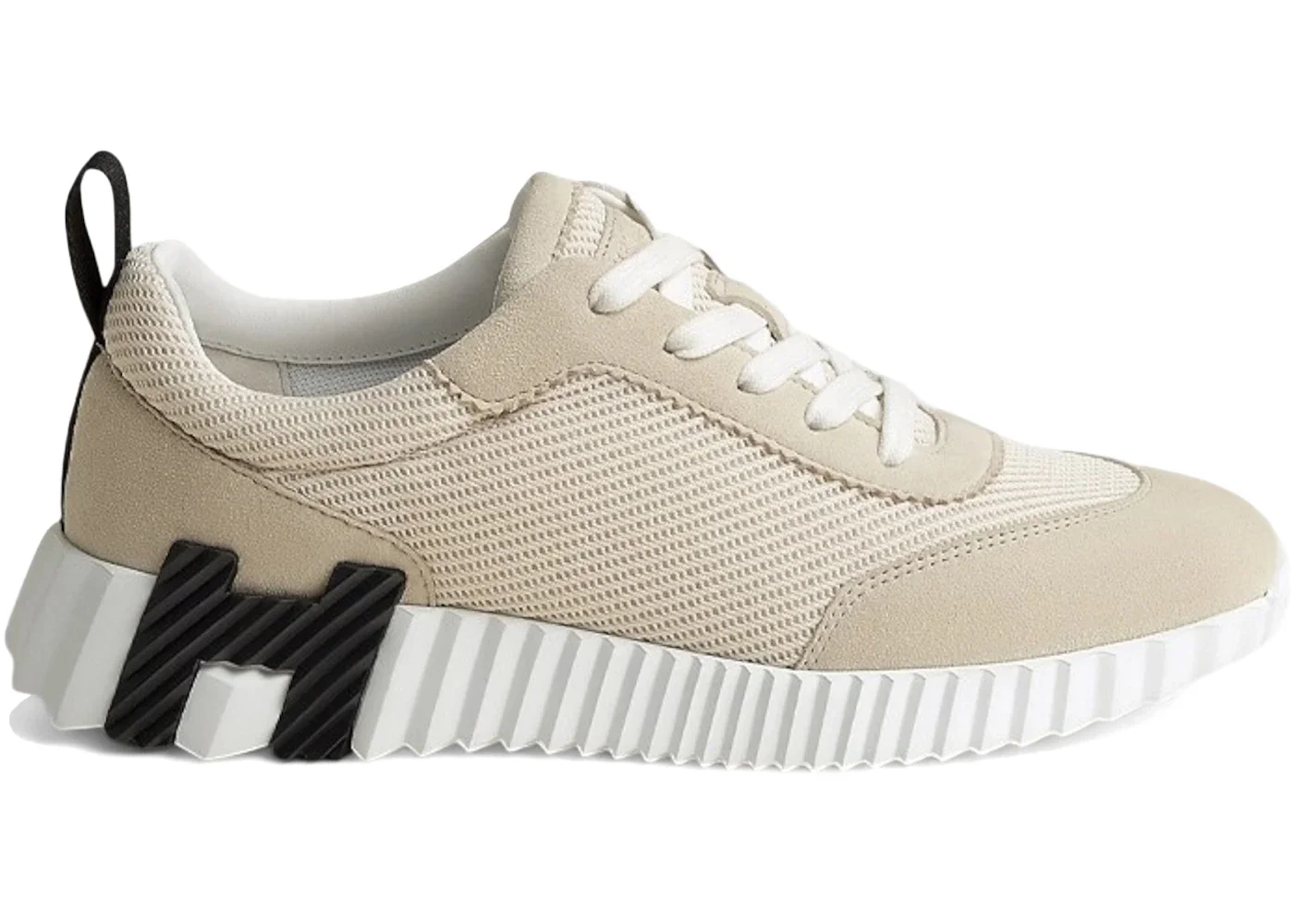 Hermes Bouncing Sneaker Light Beige Black White (Women's) - 1