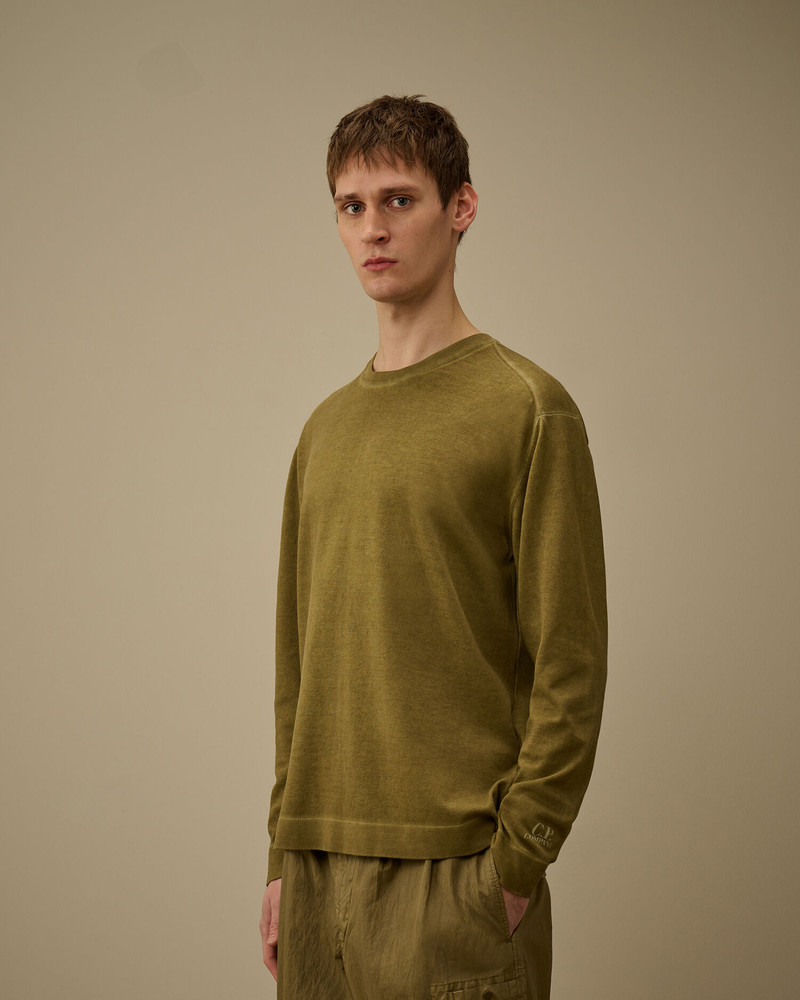 Cotton Crepe Double Dyed Crewneck Sweater 3