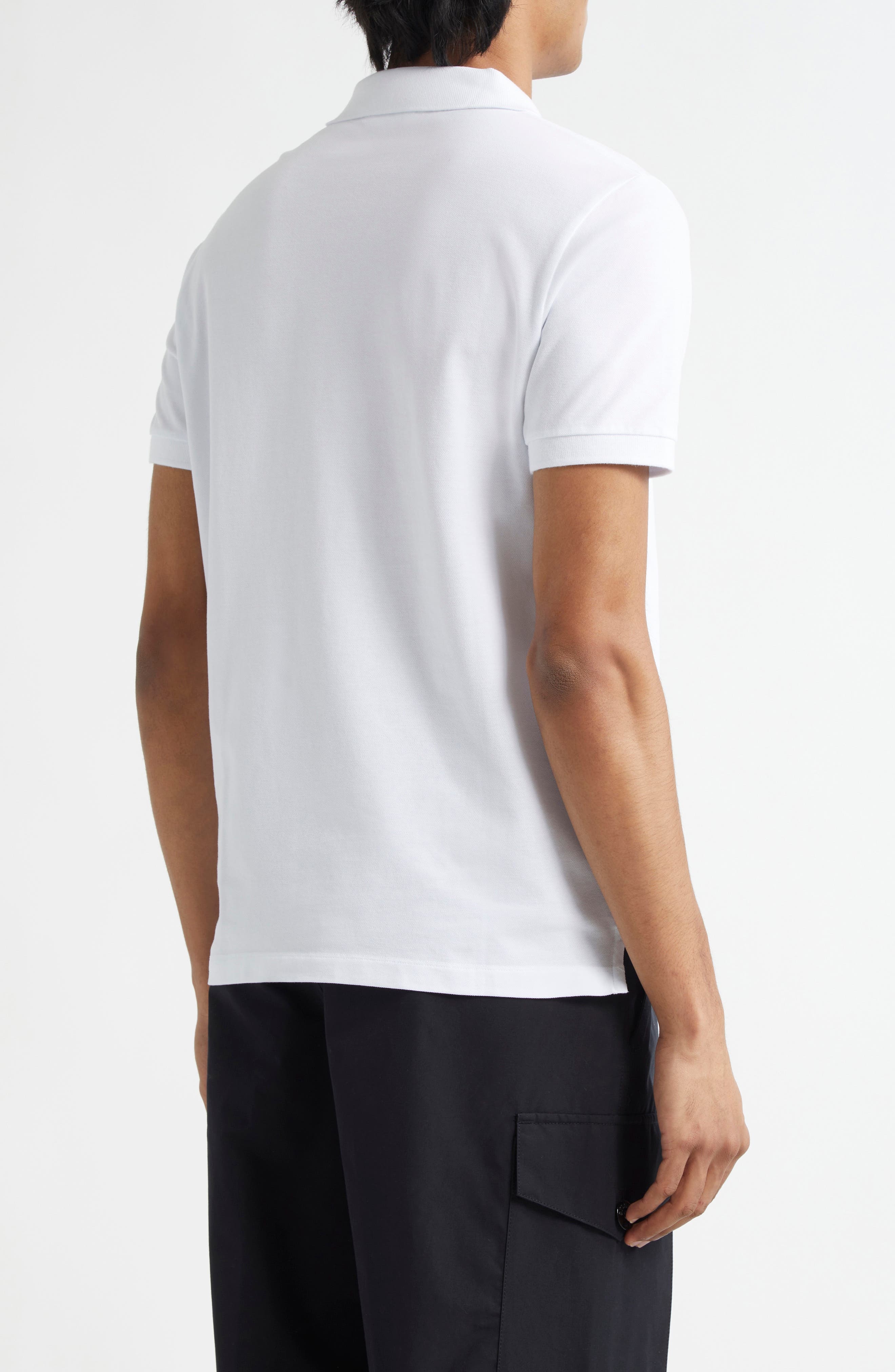 Stone Island 2SC18 Slim Fit Piqué Polo in V1001 White at Nordstrom - 2