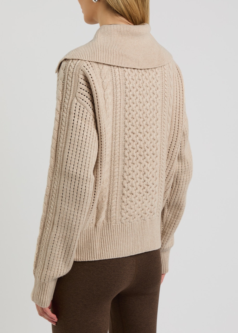 Varley Camello Half-zip Cable-knit Jumper - 3