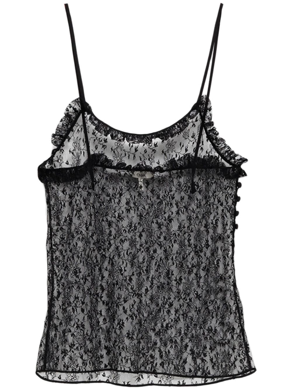 floral-lace tank top - 1