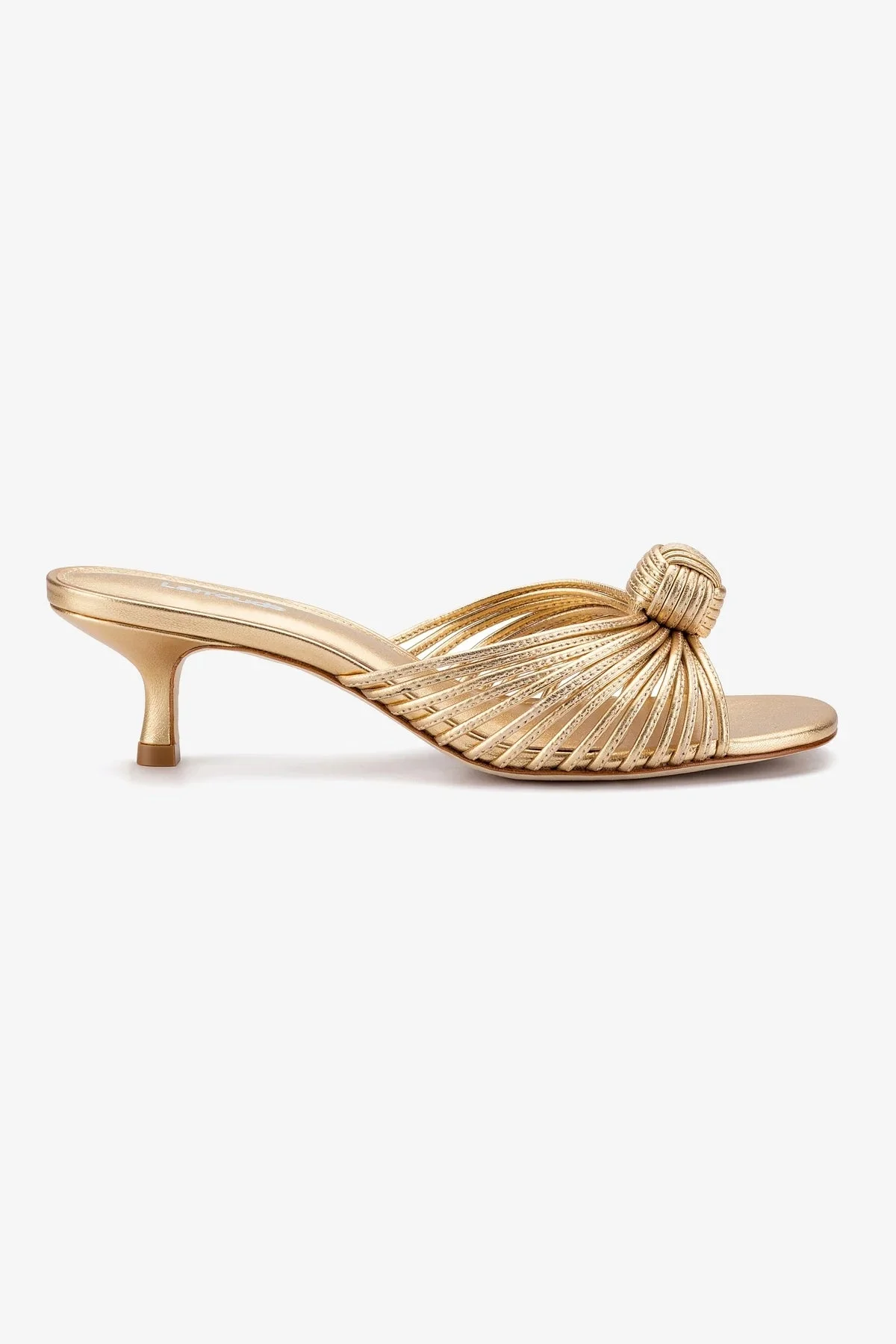 Valerie Mule In Gold Metallic Leather - 1