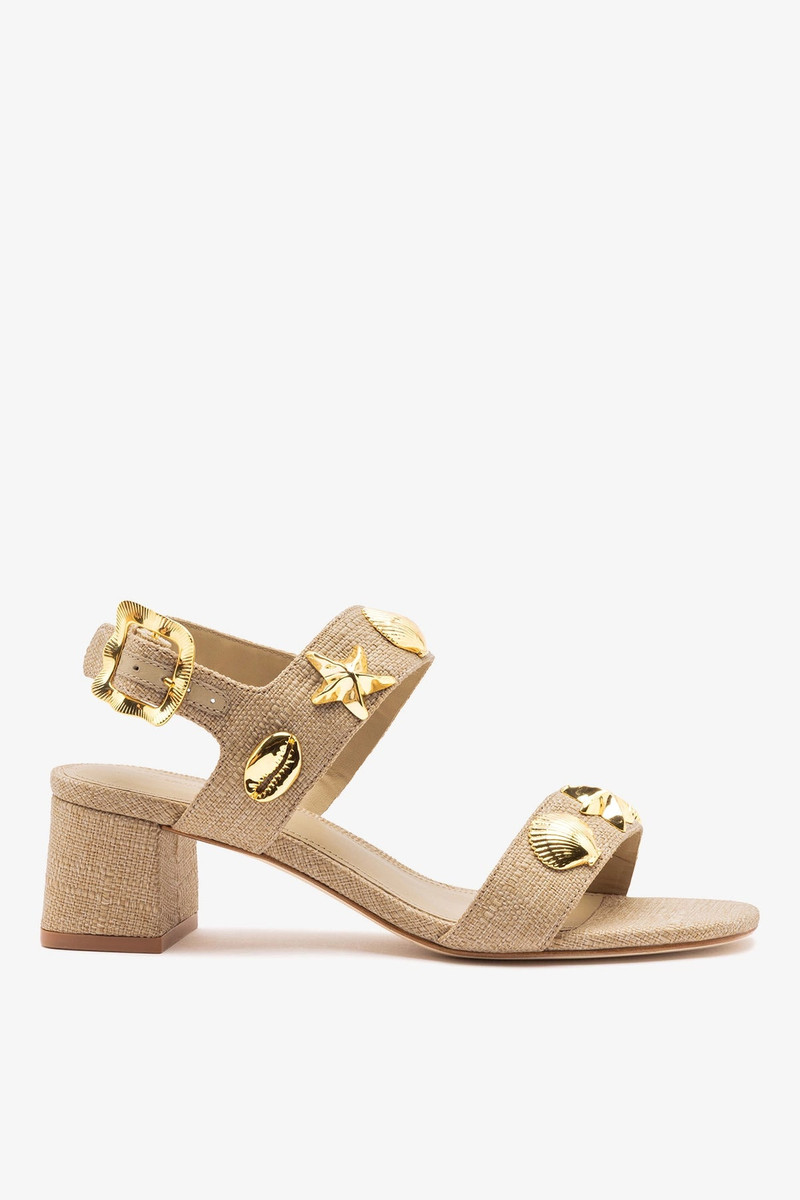 Madison Block Sandal Beige Raffia 1